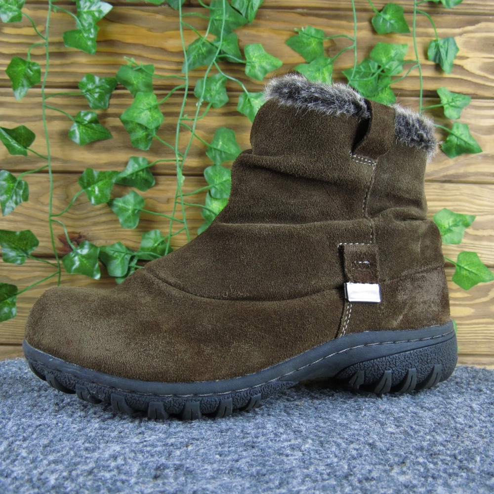 Khombu Paulette Suede Ankle Boots Womens 6M Brown Faux Fur Winter‎ Shoes
